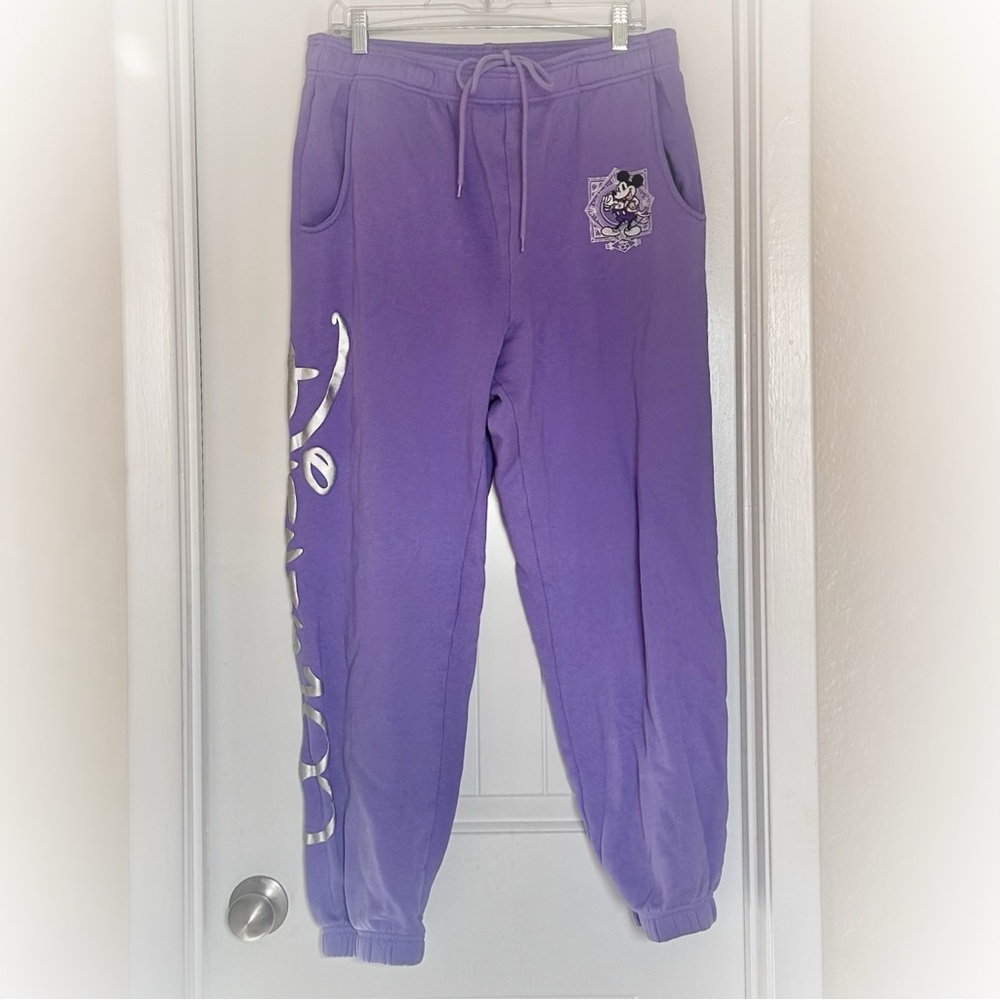 Disney Purple 100th Anniversary joggers sweatpants size M